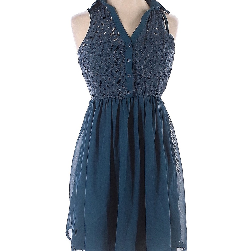 NWT Rue 21 Teal/Blue Sleeveless Short Casual Summer Dress Sz M